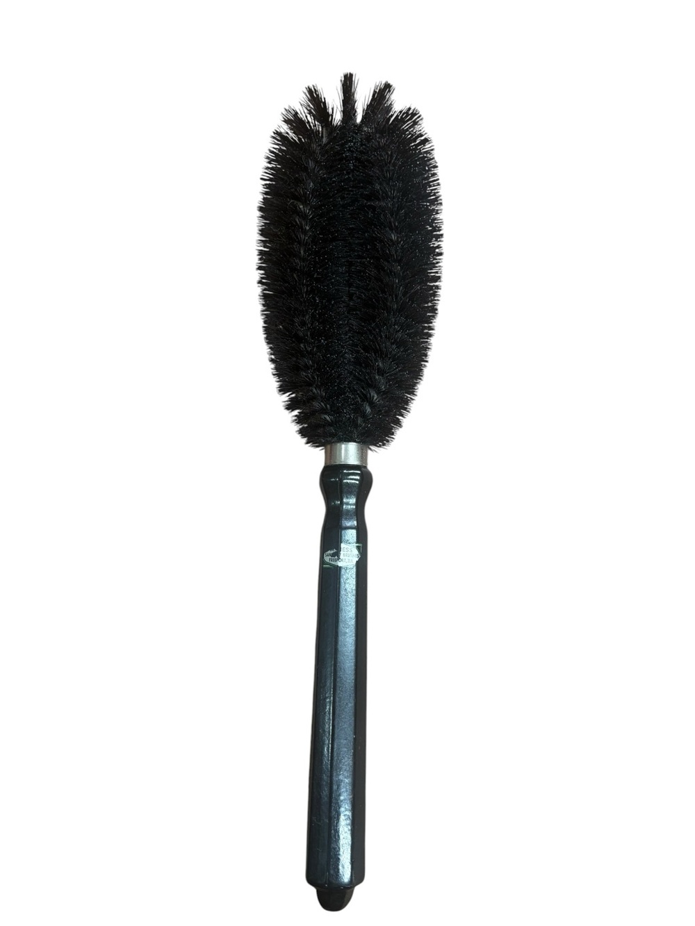 Vintage Antique 1920s Black Round Bristle Clothes Brush wood Metal Furst McNess